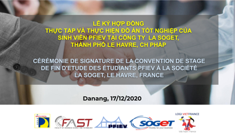 SIGNING AGREEMENT FOR GRANTING INTERNATIONAL INTERSHIP SCHOLARSHIPS IN FRANCE BETWEEN LOGI VIETFRANCE COMPANY AND AFACULTY OF ADVANCED SCIENCE AND TECHNOLOGY FOR STUDENTS OF VIETNAM-FRANCE HIGH-QUALITY ENGINEER TRAINING PROGRAM